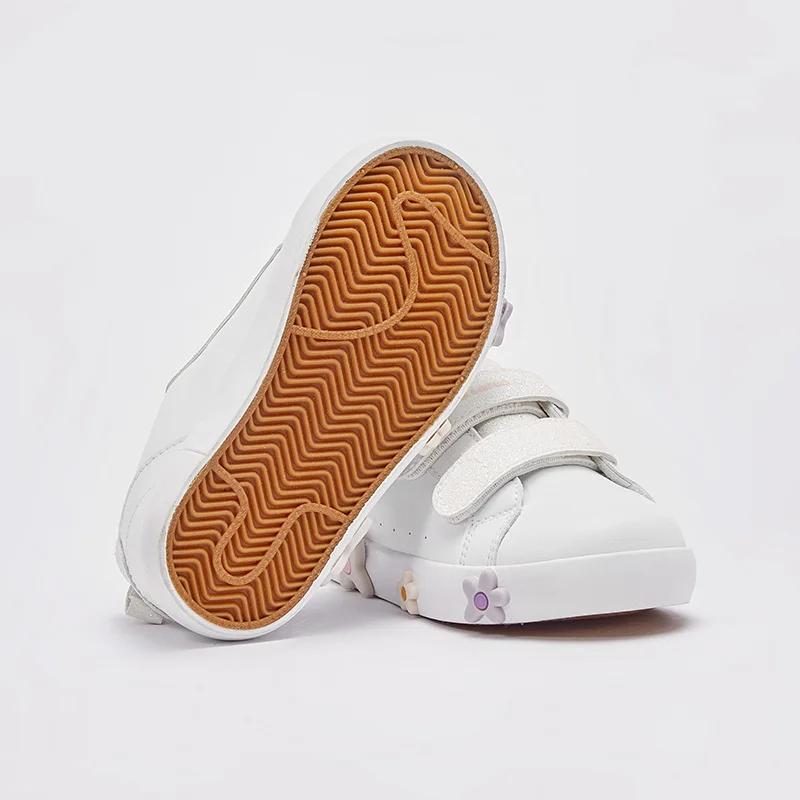 MACKid-Chaussures Plates à Fleurs Blanches pour Enfant Fille et Garçon, Souliers Décontractés à Seme