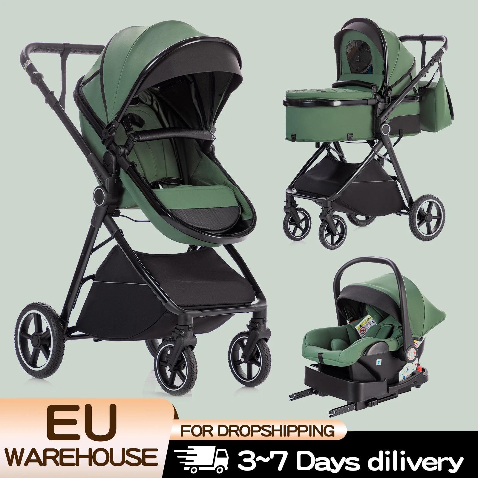 Poussette 3 en 1 pliante multifonction voyage siège sécurité norme européenne nouveau-né pratique