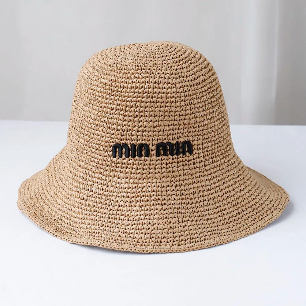Nouvelles femmes Chapeau de soleil large bord chapeaux de plage femmes été Chapeau de paille pliable
