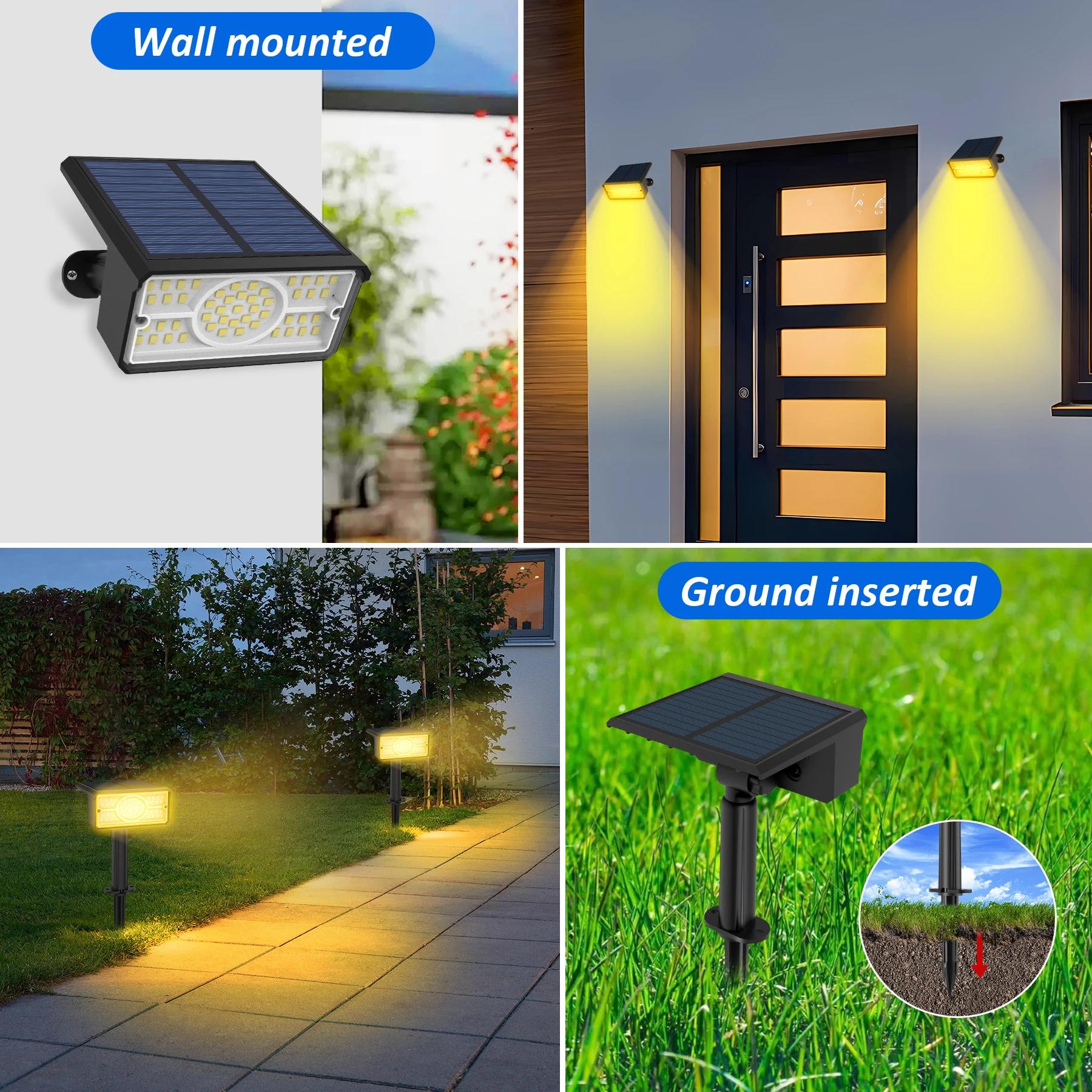 Applique murale solaire imperméable conforme à la norme IP65, luminaire d'extérieur, lumière verte/b
