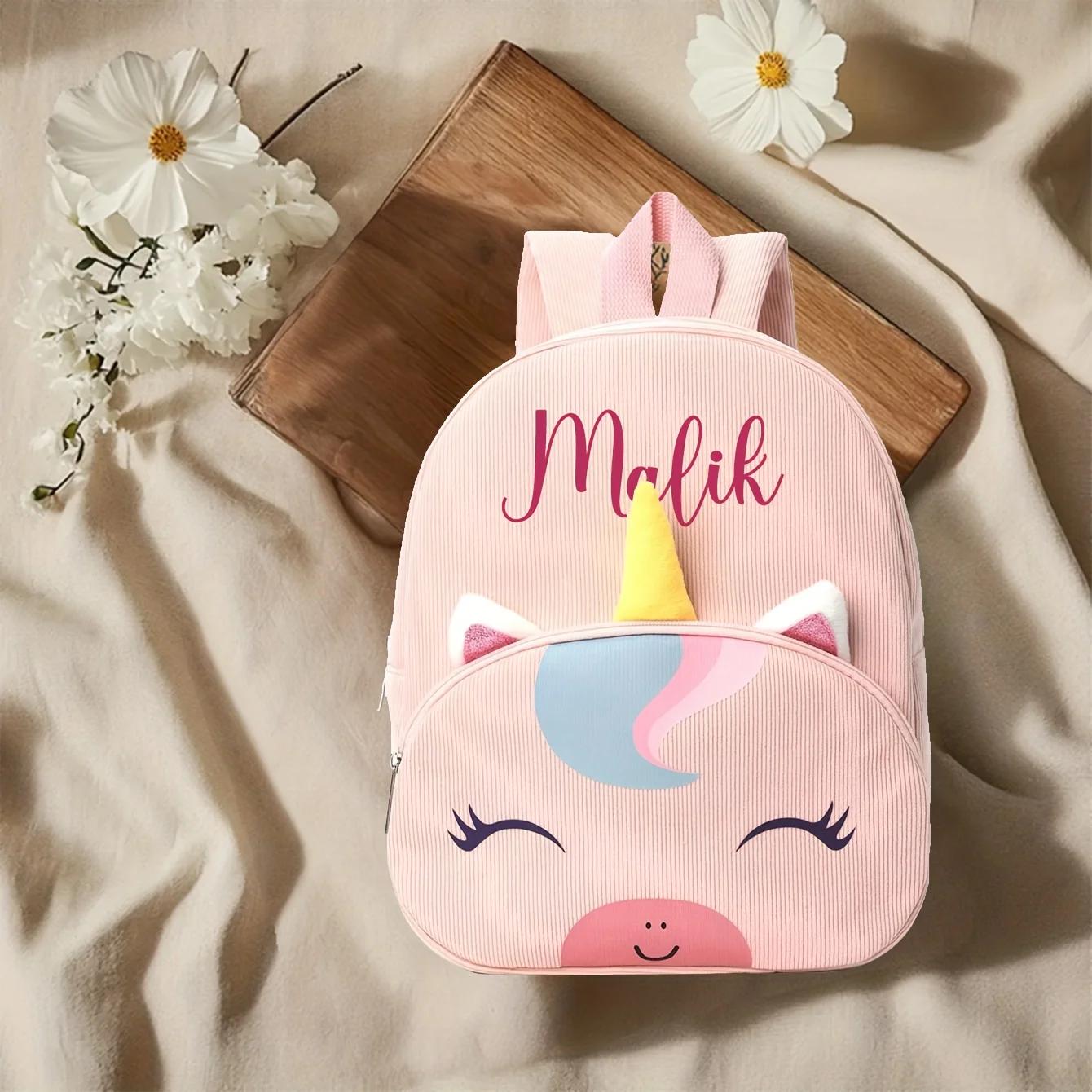 Sac à dos licorne personnalisé enfants - Cadeau Noël maternelle dessin animé brodé mignon