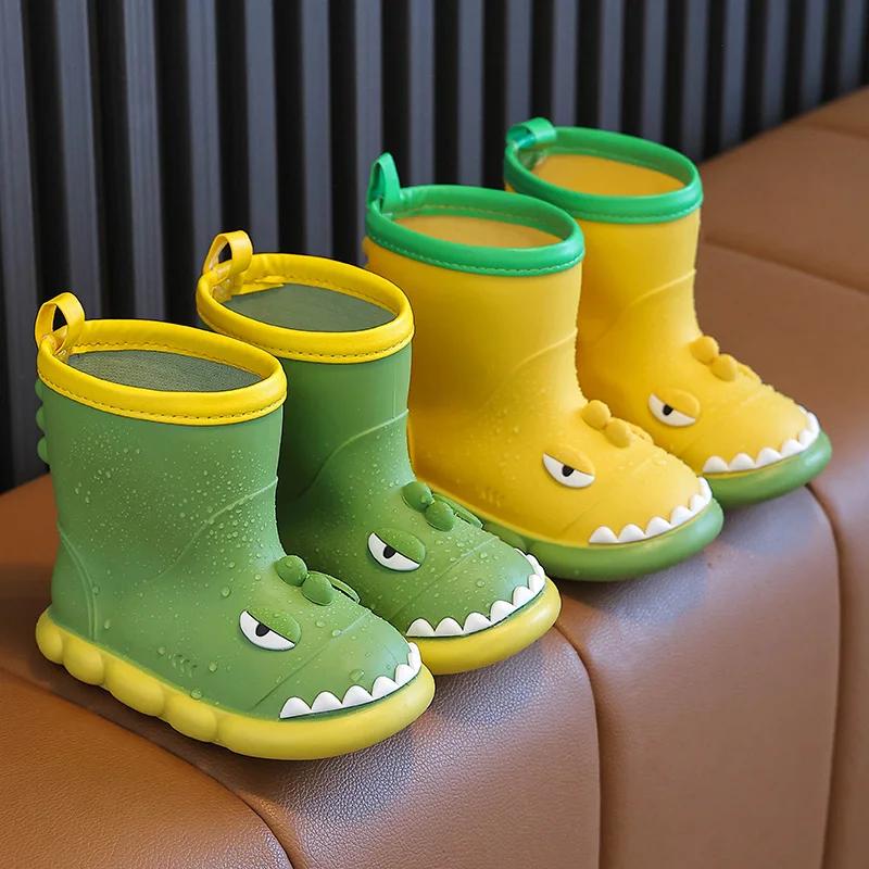 Enfants bottes de pluie bébé garçons fille EVA antidérapant en plein air dessin animé dinosaure bott