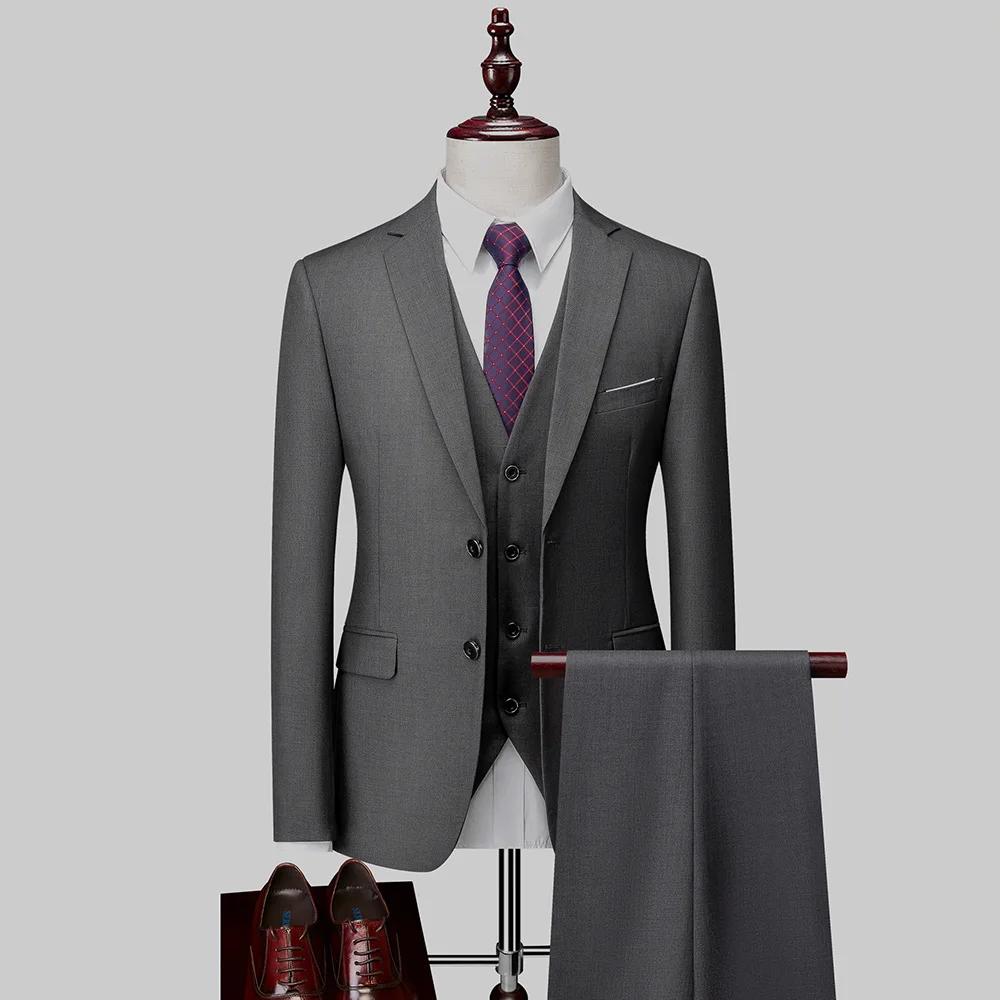 Costumes blancs pour hommes, coupe cintrée, 3 pièces, Double boutonnage, pour mariage, bal, fête d'a