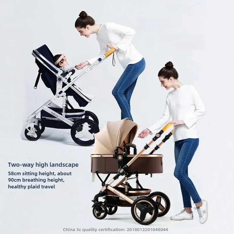 Poussette de luxe 3-en-1 Horizon avec siège auto réversible, système de voyage amortissant les chocs