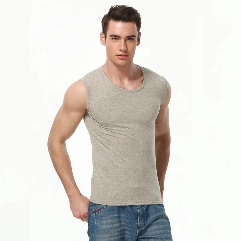 1/3/5 pièces hommes coton sans manches mince gilet jeune hommes à épaules larges sport Fitness mince
