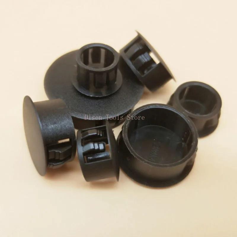 Bouchon de trou en plastique noir, diamètre 5-50mm, panneau à pression rond, bouchons de trou de ver