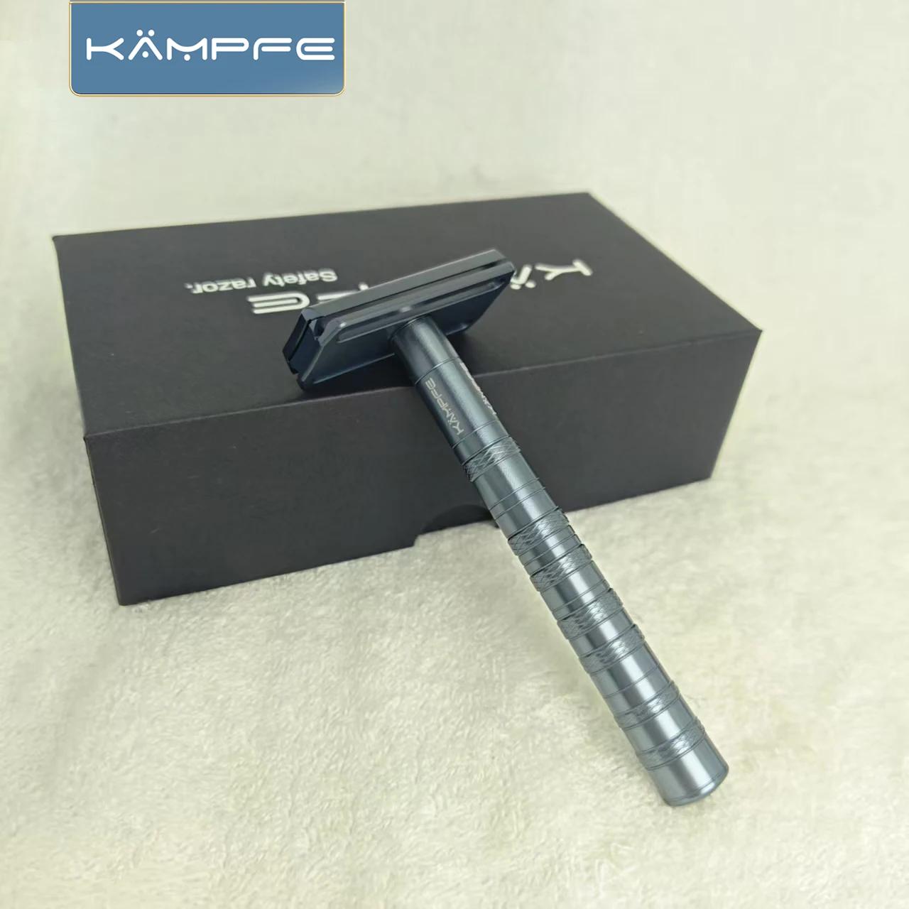 Rasoir de sécurité classique à double tranchant KAMPFE en aluminium, 5 lames, rasoir traditionnel po