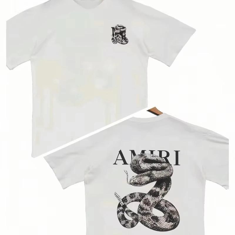 Serpent graphique ample t-shirt léger luxe à la mode à manches courtes unisexe polyvalent tenue déco