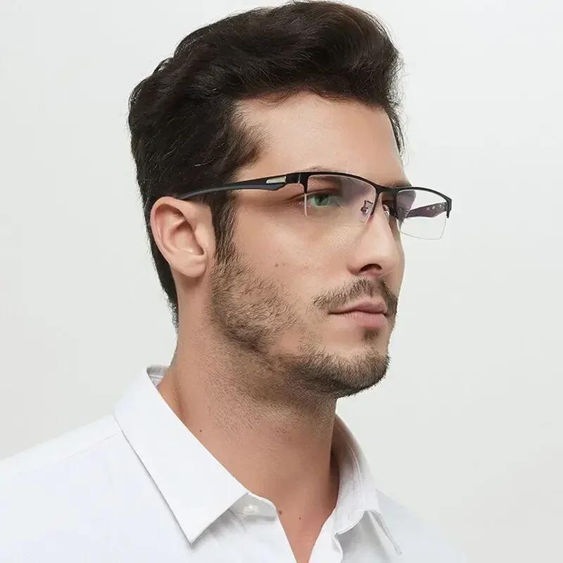 Lunettes de lecture photochromiques multifocales progressives pour hommes, anti-lumière bleue, lunet