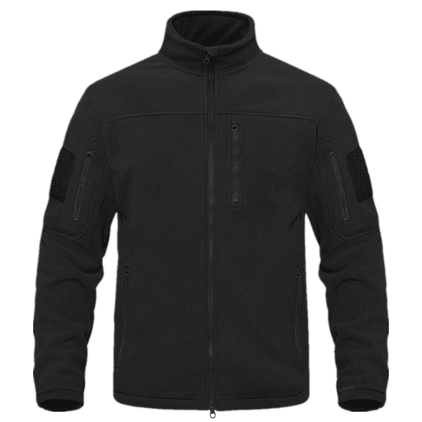 Veste polaire pour hommes, manteau tactique pour Sports de plein air, col montant, fermeture éclair 