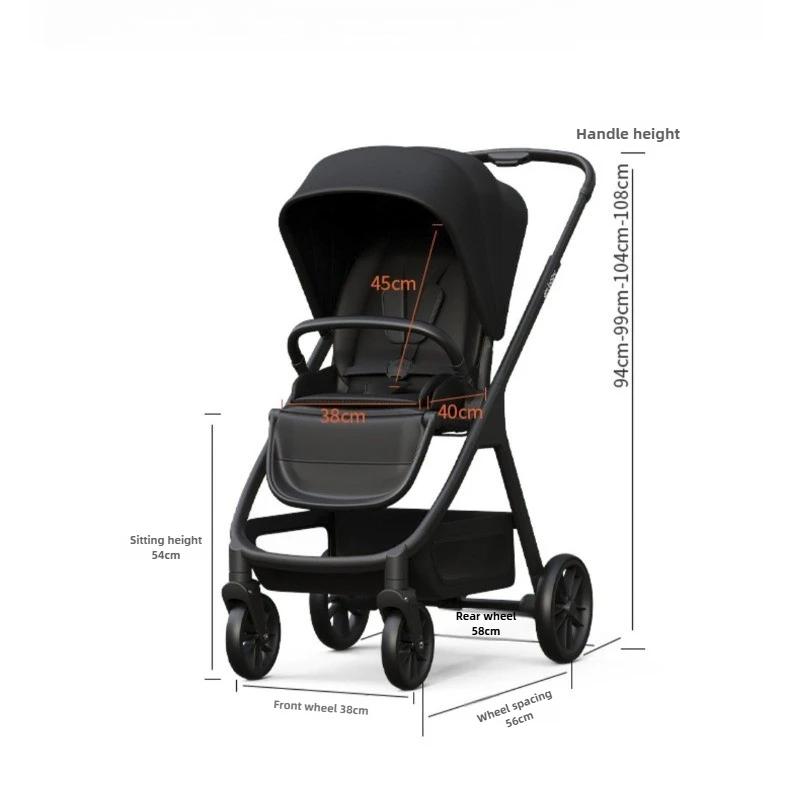Poussette bébé haute vue peut s'asseoir ou s'allonger, légère et pliable, poussette bidirectionnelle