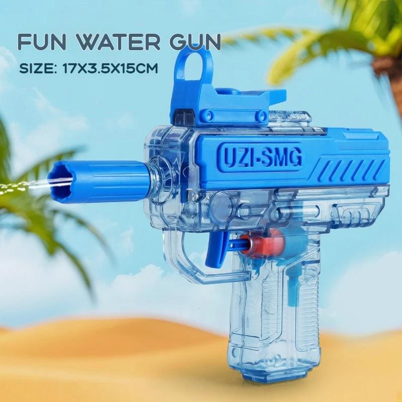 Pistolet à eau UZI d'été, pistolet non électrique, haute pression, tir entièrement automatique, joue