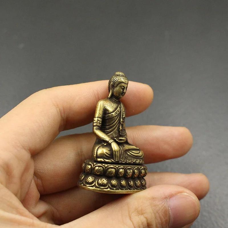 Bouddha Sakyamuni en laiton, figurine d'Auckland, l'inventaire, ornement de bureau, antique, cuivre,