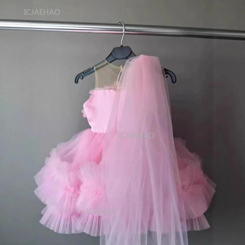 Robes de soirée pour récital de piano, robe tutu fleurie pour filles, tenue de fête formelle pour en