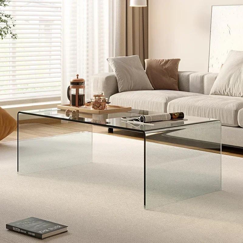 Nouvelle table basse en verre salon ménage rectangulaire petit appartement simple moderne mini burea