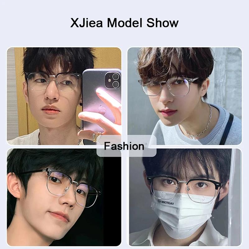 XJiea – lunettes photochromiques Anti-lumière bleue pour hommes et femmes, rectangulaires, semi-sans