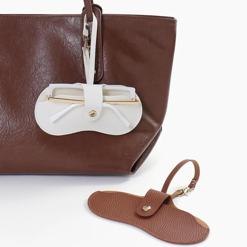 Étui à lunettes magnétique-support de pochette pour lunettes de soleil en cuir mince-organisateur de