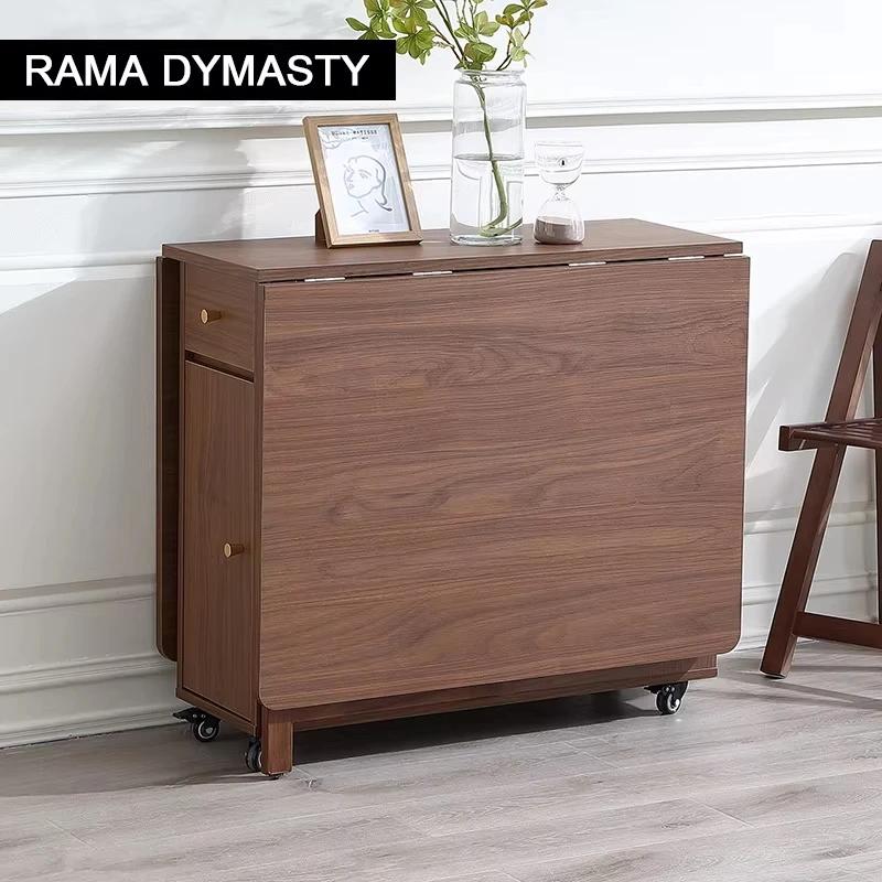Table de salle à manger pliante extensible avec cuir chevelu tombant, table peu encombrante pour sal