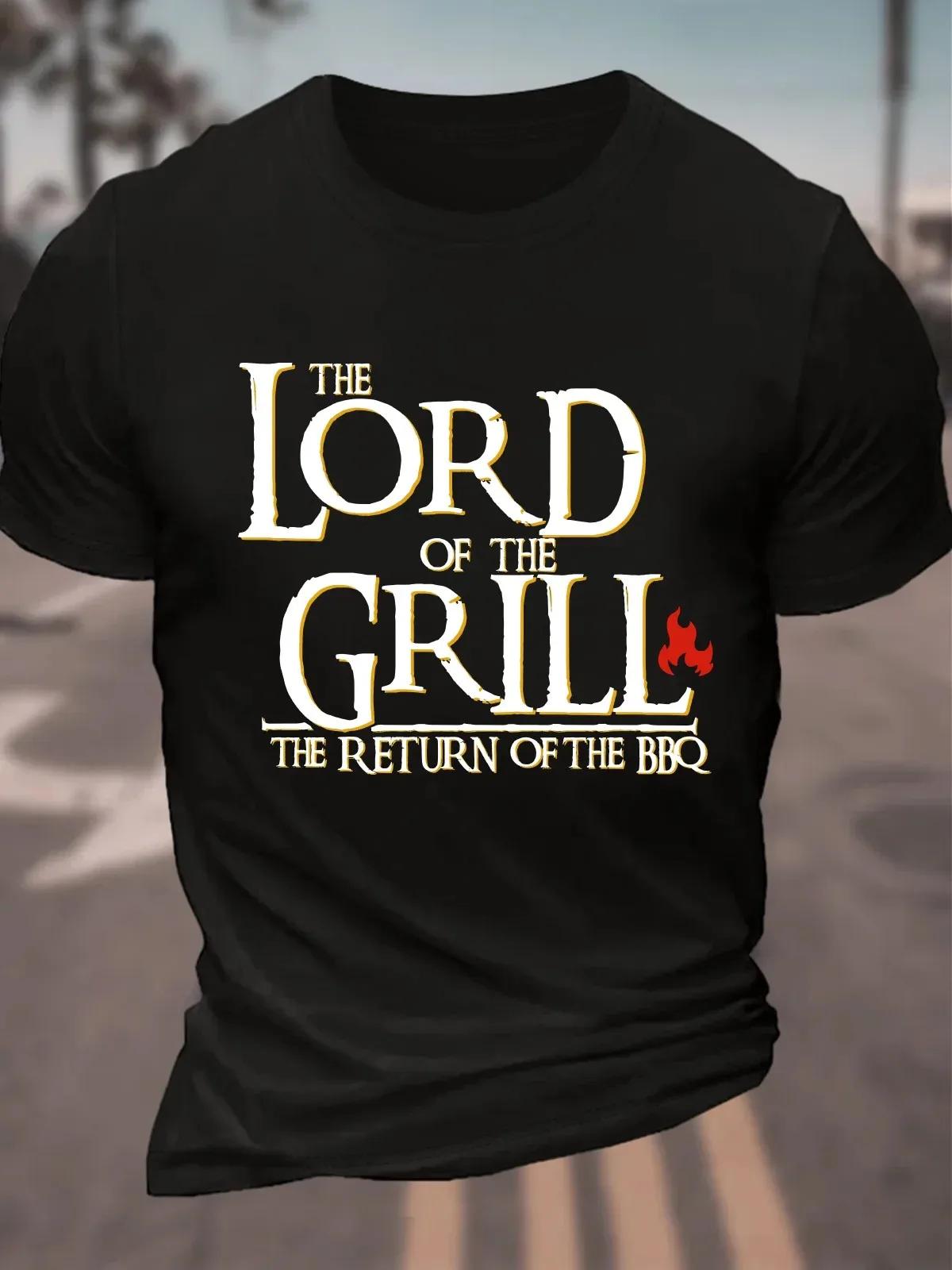 T-Shirt Lord Of The Grill, en coton, motif retour du barbecue