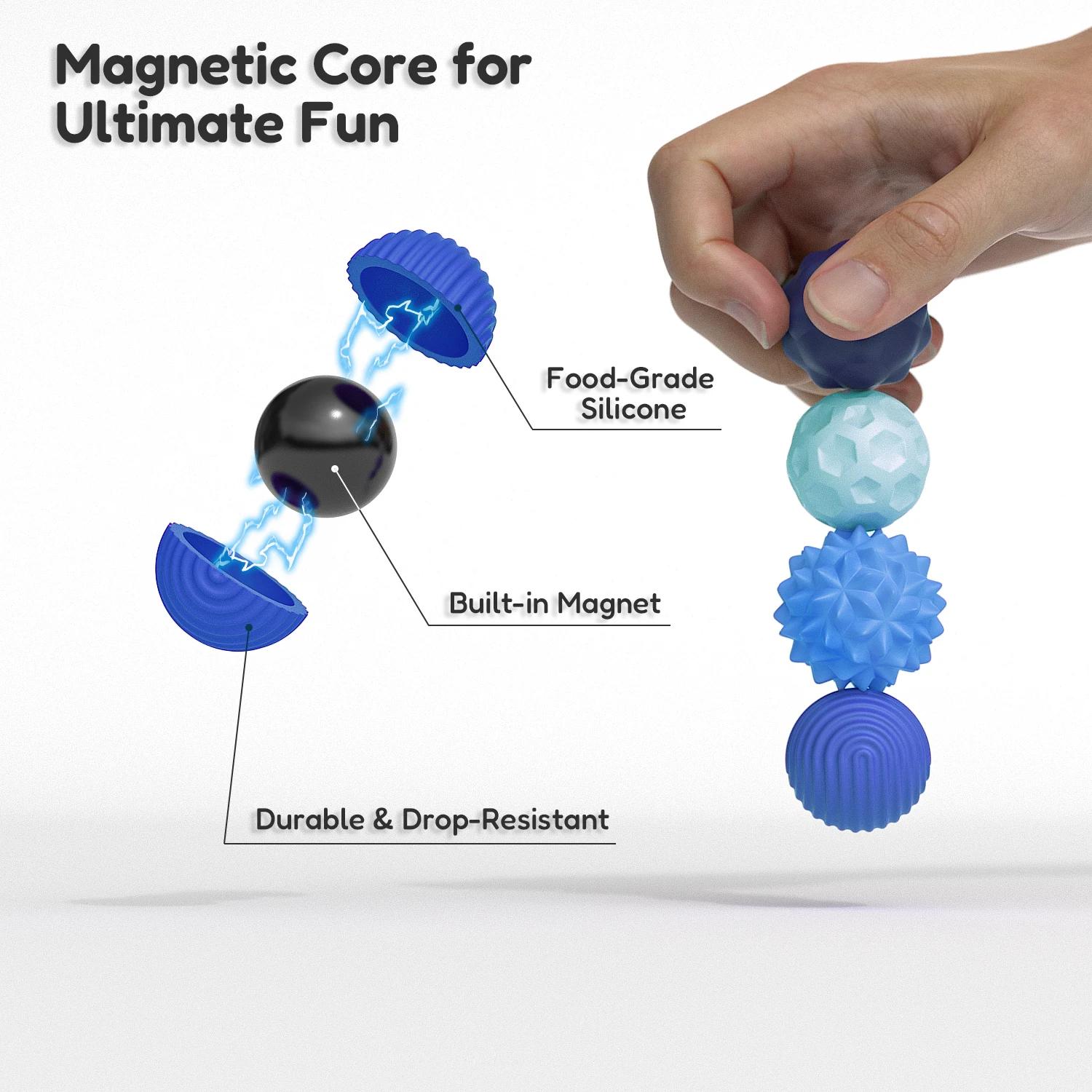 Boules magnétiques Fidget Toy EDC Anti-Stress, jouet Antistress, anxiété, aimant sensoriel, Fidgetin