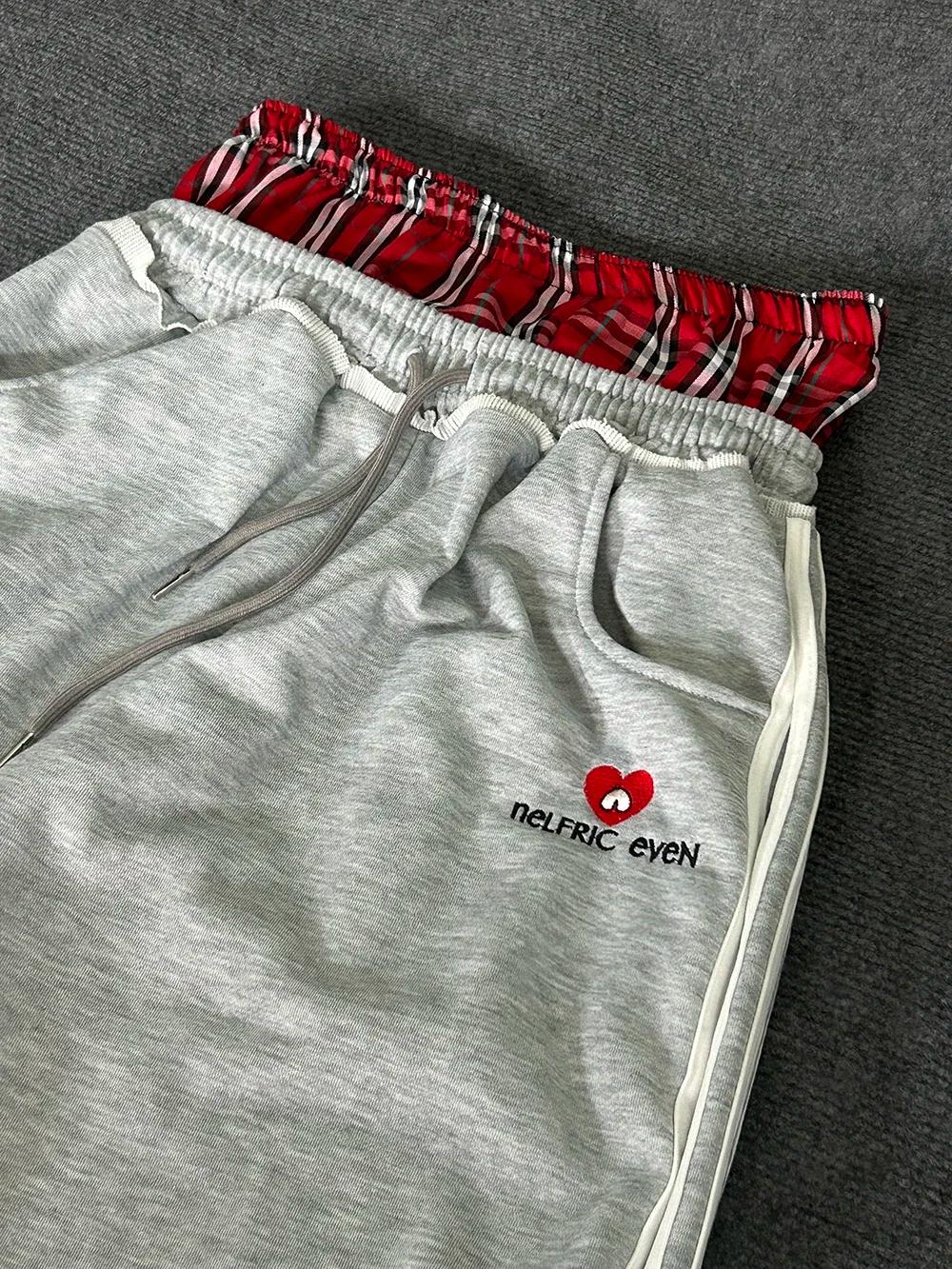 Ensemble deux pièces ample de Style collège rétro américain, faux pantalon de salle de bain à Double