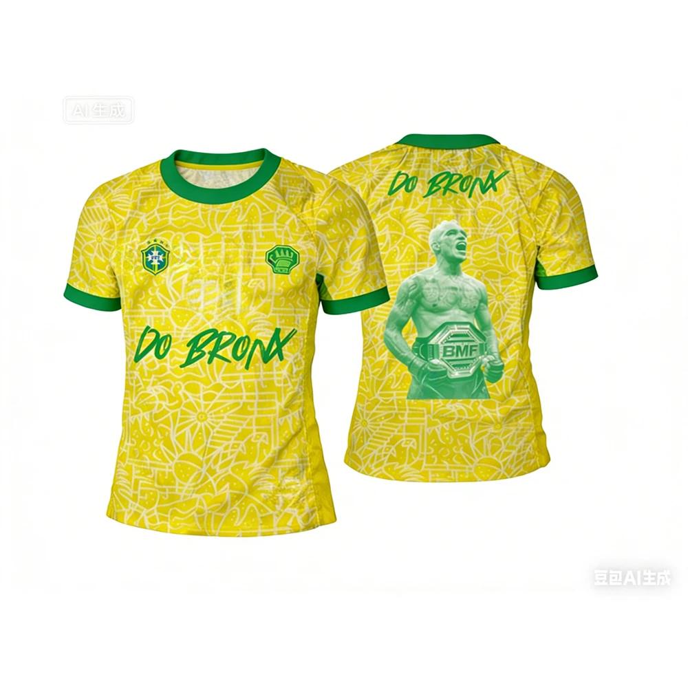 T-shirt de sport BMF pour homme, modèle Charles Oliveira Brazilian Son, coupe oversize, respirant, s