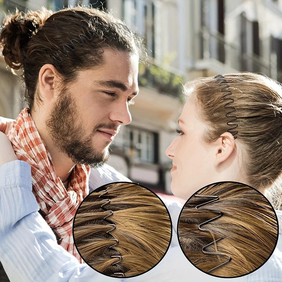 6 pièces bandeau en métal pour hommes femmes mode bandes de cheveux Sports de plein air antidérapant