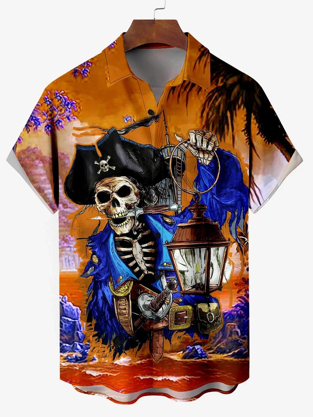 Chemise à manches courtes imprimée dessin animé hawaïen pour hommes, Modules, Seton 7.5 Aate, servic