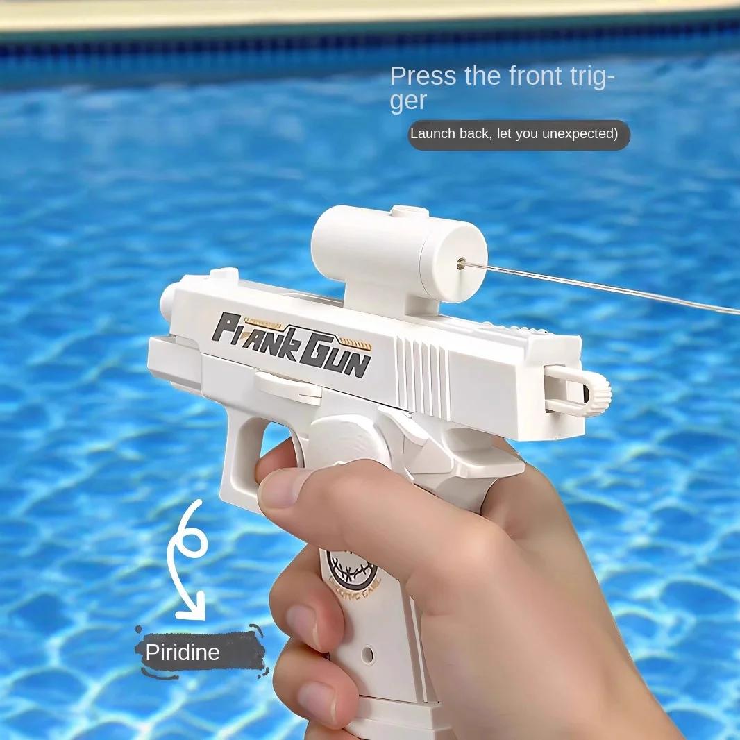 Pistolet à eau inverse Double face drôle-jouet de farces d'été, Mini pulvérisateur d'eau tactique po