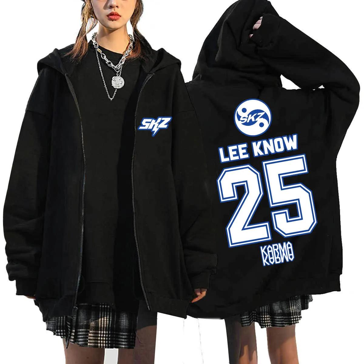 2025 hommes et femmes KPOP KARMA imprimé sweat à capuche zippé mode décontracté ample doublé polaire