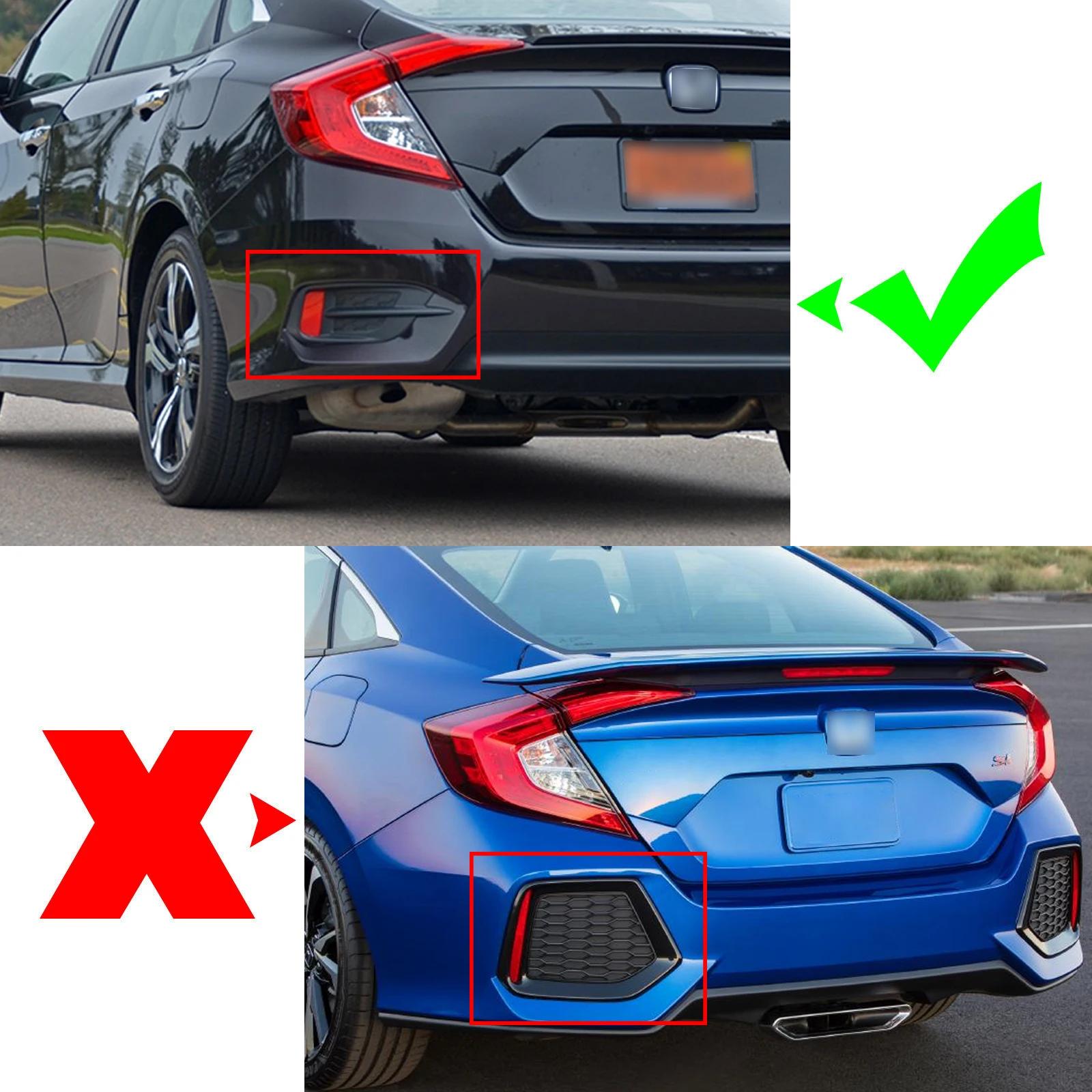 Bande réfléchissante de pare-choc arrière pour Honda Civic Sedan 2016 – 2021, 2 pièces, chromée, arg