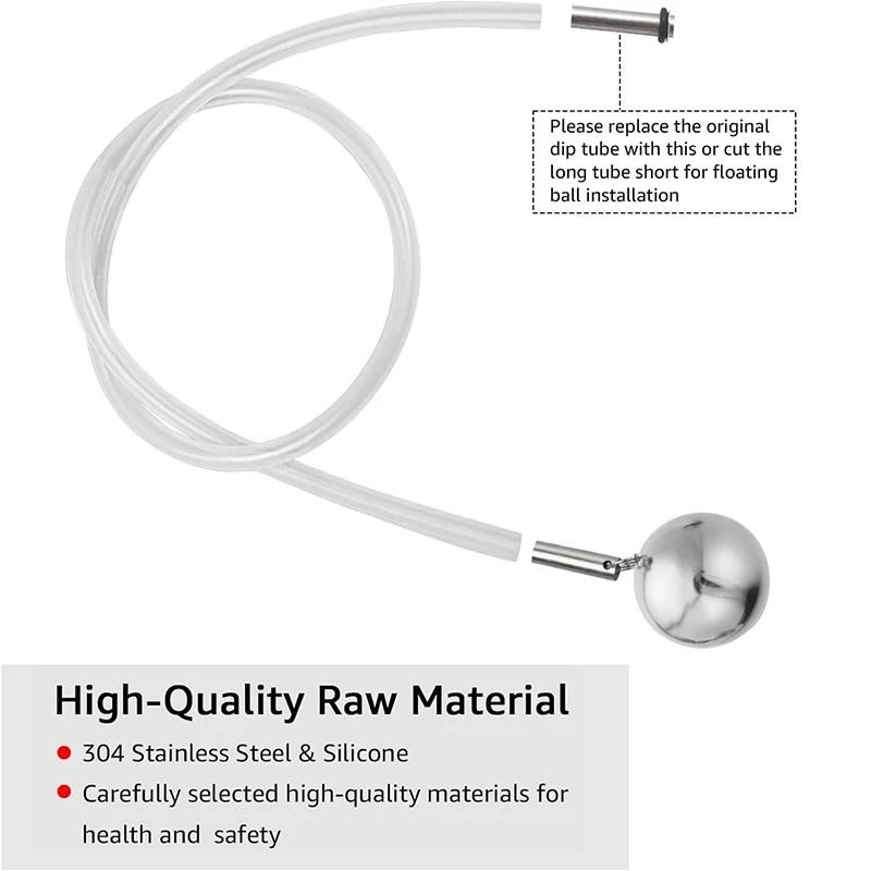 Tube Flottant en Silicone pour Bière, 80cm, en Acier Inoxydable, avec Verrouillage à exacpille