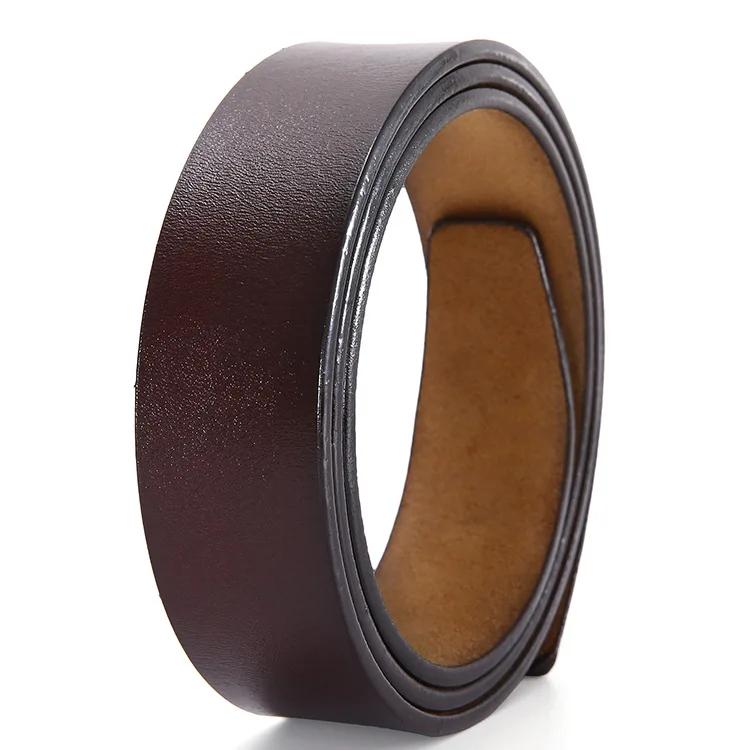 Ceinture en cuir de vache pour hommes sans boucle, sangle pure, ceinture sans tête, ceinture de tail