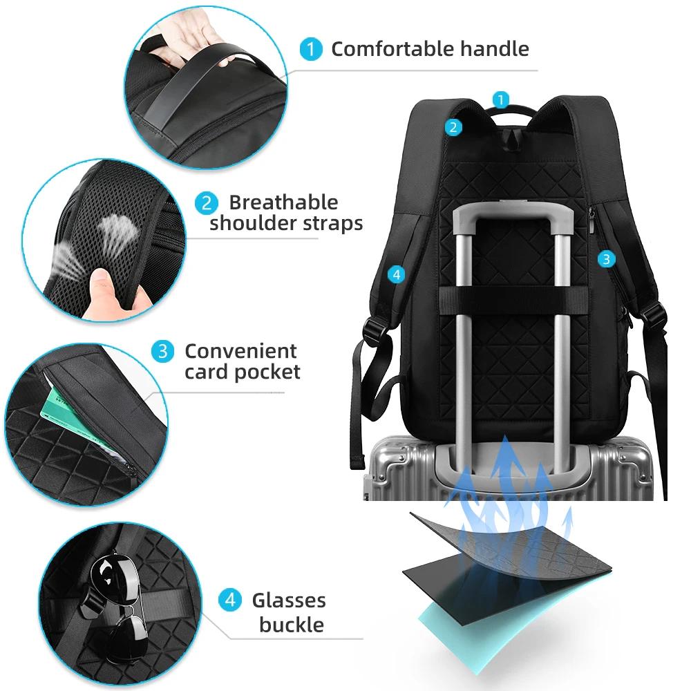 Heroic Knight Slim homme sac à dos pour ordinateur portable sac d'école étanche avec chargement USB 