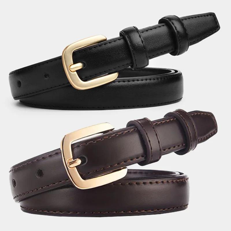 Ceinture noire pour femmes, 2 pièces, mode rétro, boucle à aiguille, ceinture en jean, sangle décont