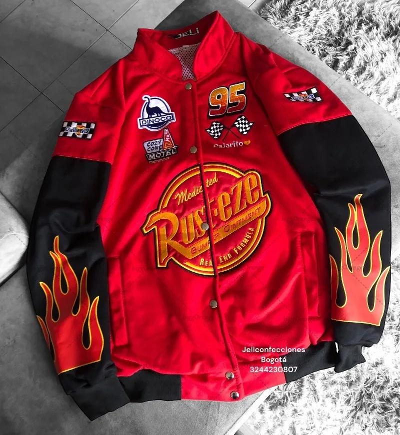 Nouvelle mode américaine lettre broderie surdimensionné rouge épissé ​ ​ Veste hommes Harajuku Y2K d