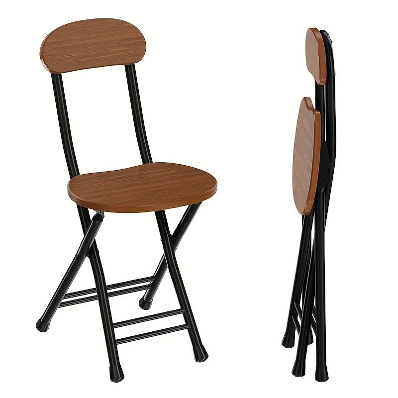 Chaise pliante de Style classique avec siège ovale, Portable, aucun assemblage nécessaire, cadre mét