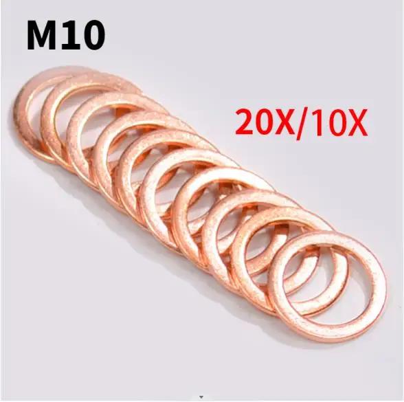 10X 20X M10 10mm moto tressé embrayage tuyau de frein Banjo joint cuivre écrasement rondelle moto tu