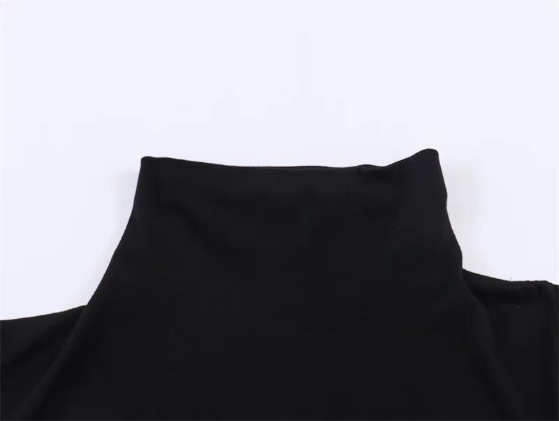 Haut pour femme, nouvelle collection printemps 2026, noir, manches courtes, col montant, asymétrique