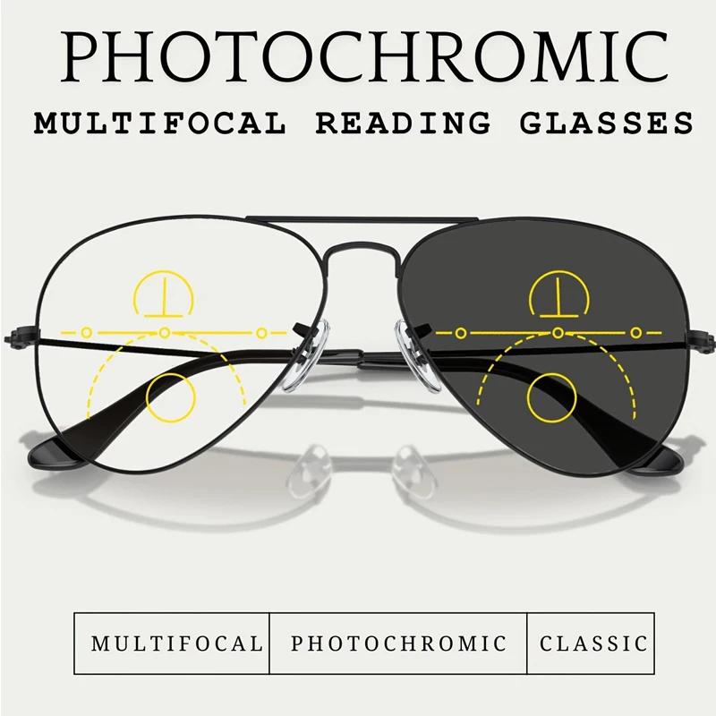 Lunettes de lecture multifocales progressives photochromiques intelligentes pour hommes, lunettes de
