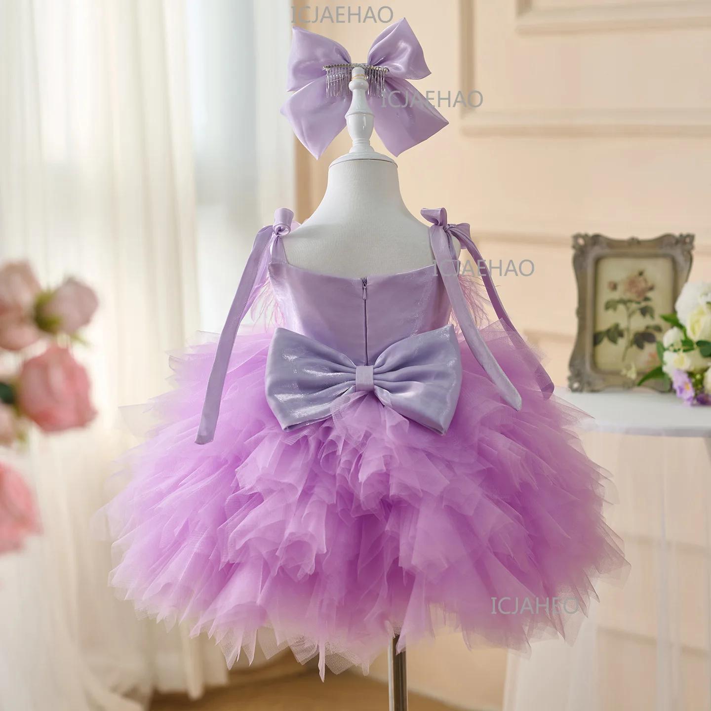 Robe de princesse tutu en maille pour filles, super moelleuse, avec fleurs 3D et franges, pour le pr