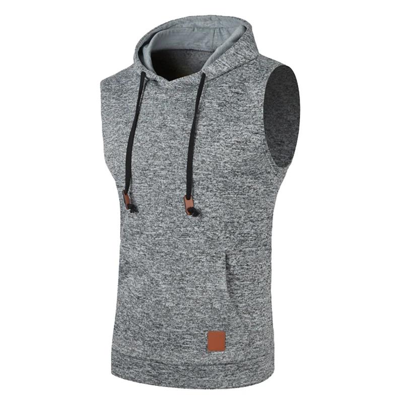 Sweat à capuche sans manches pour hommes, mode décontractée, débardeur de musculation, chemise de sp
