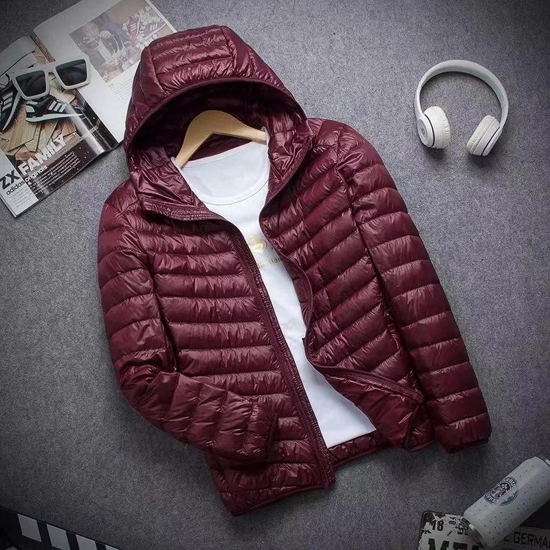 0-10 ℃   Veste d'hiver pour hommes, doudoune de canard Ultra légère, Portable, à capuche, plume, Par