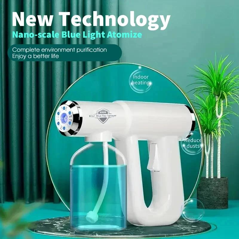 Pulvérisateur de barbier à lumière bleue Nano 300ML, USB, après-rasage électrique, pistolet nébulise