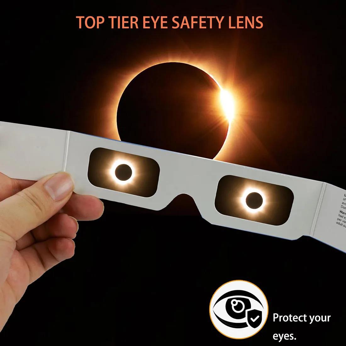 Pack de 10 lunettes d'éclipse solaire-lunettes de soleil de visualisation d'éclipse solaire totale a