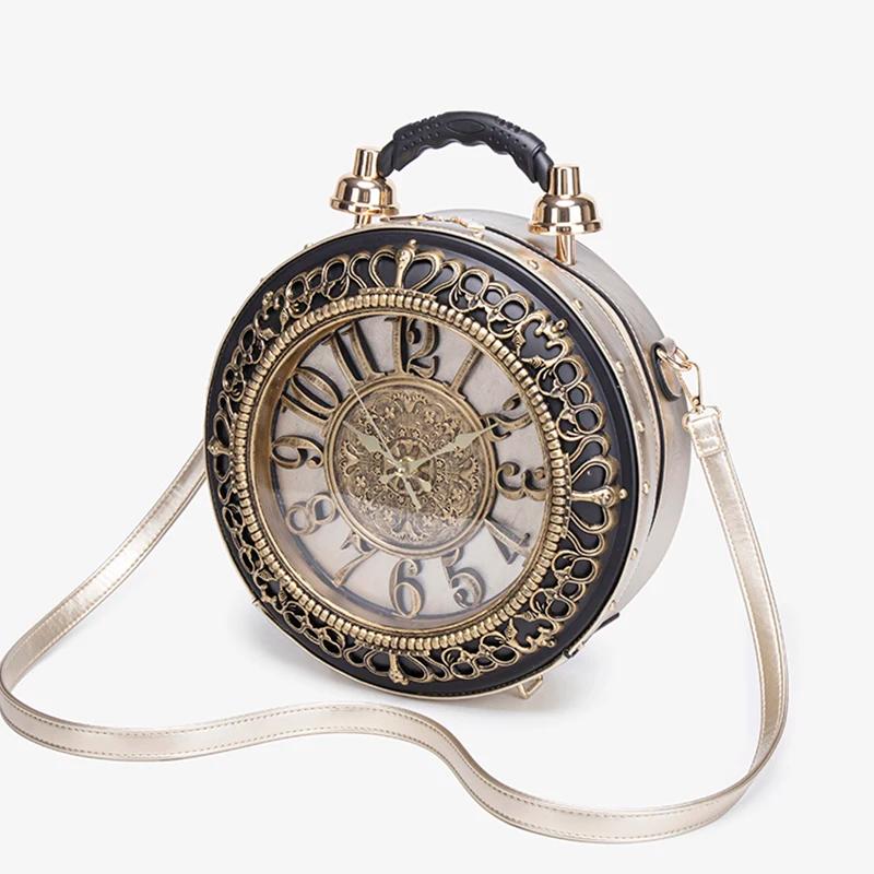 Sac à main avec horloge créative rétro, nouveau style, sens du design à la mode et de niche, sac à b