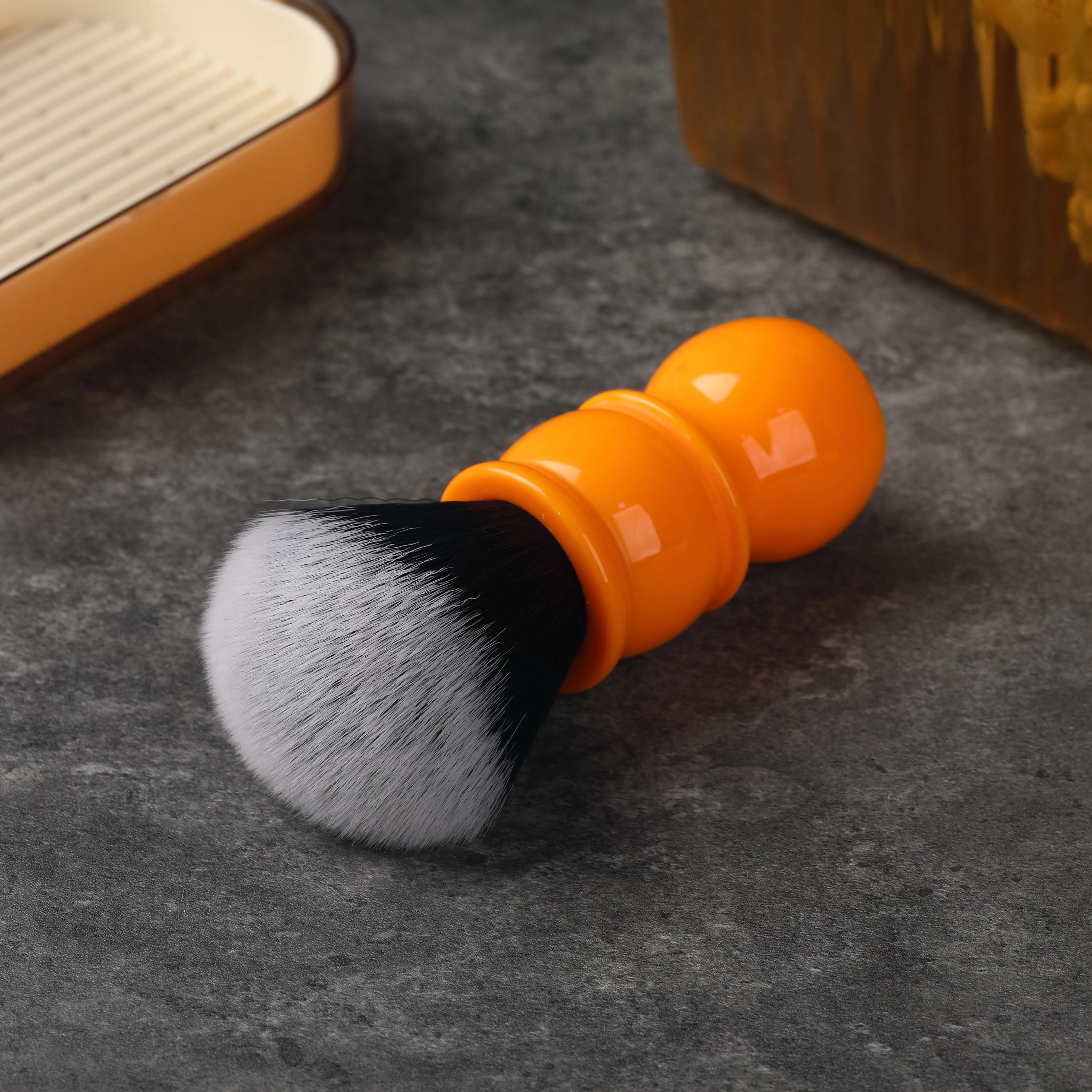 Yaqi – brosses de rasage à poignée Orange, 24mm, cheveux synthétiques doux, bon nœud de smoking