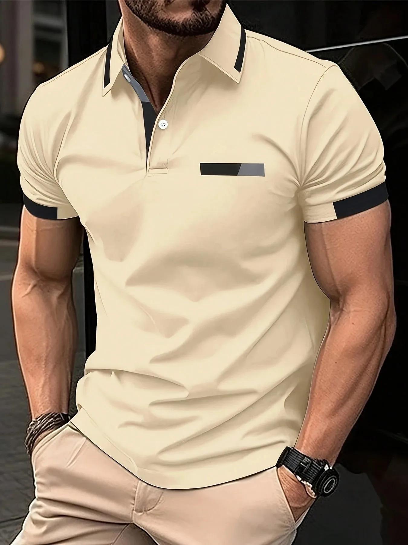 La nouvelle chemise POLO pour hommes pour l'été 2025 présente une impression de motifs 3D décontract