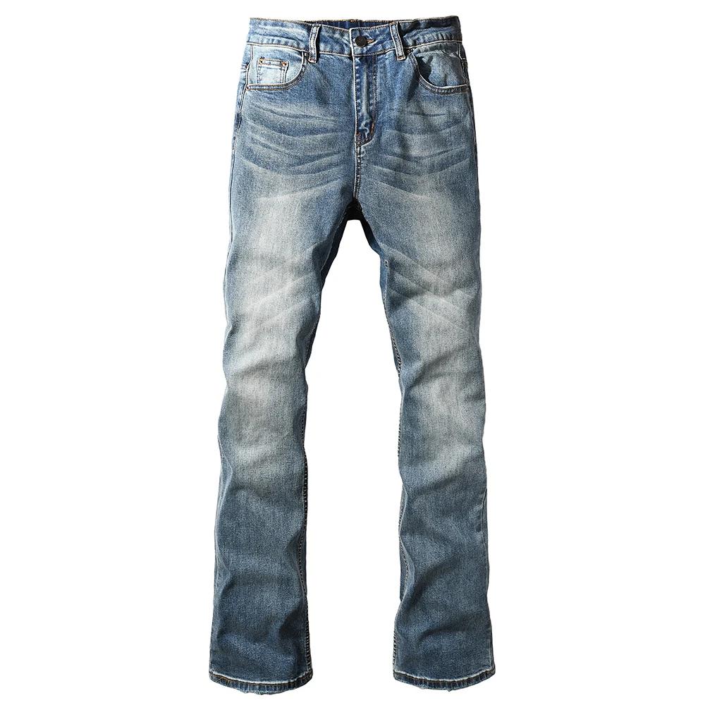 Jean Slim coupe botte pour hommes, pantalon en Denim de coton bleu de couleur Pure de haute qualité,