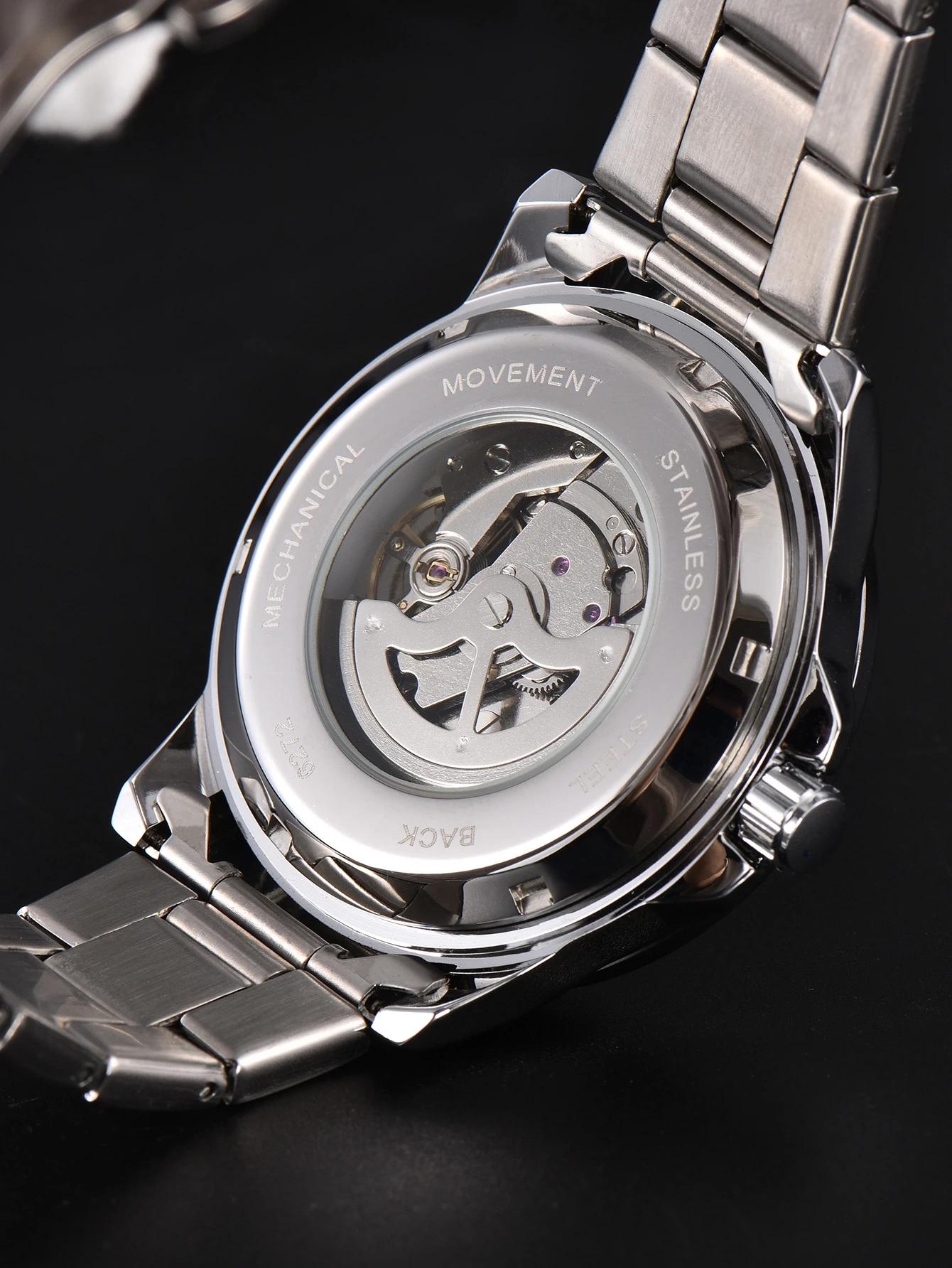 Montre automatique pour hommes, date d'affaires, mécanique, étanche, en acier inoxydable, lumineuse,